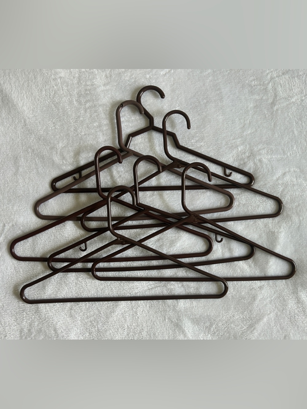 Set of 10 Brown, Caramel, and Cream Colored Hangers
